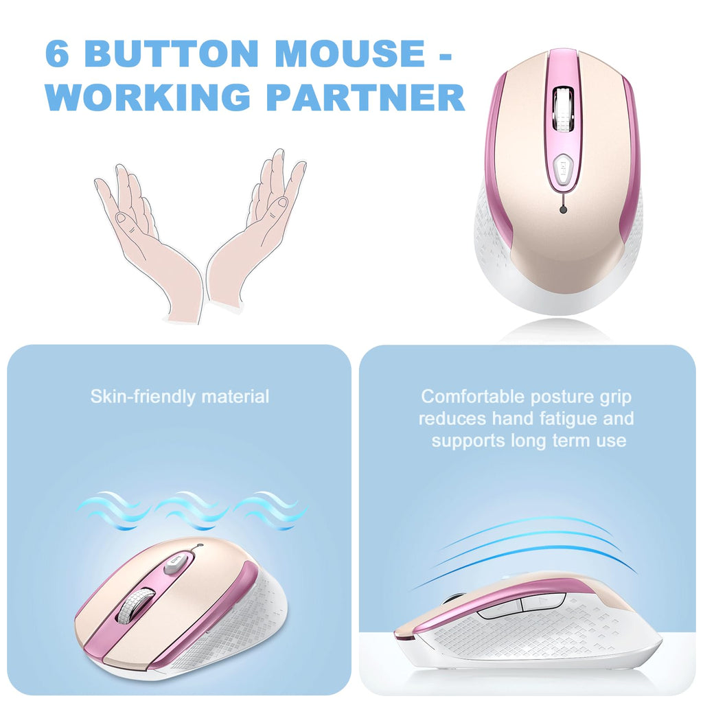 cimetech Wireless Mouse for Laptop, Portable Slim Silent Design for Left & Right Hand Users, Storable Nano Receiver, 800-1600 DPI, 2.4G Compact Computer Mice for MacBook, PC, Windows, Chromebook