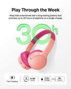 Belkin SoundForm Mini Kids Headphones, Wireless & Wired, 30H Playtime, Case