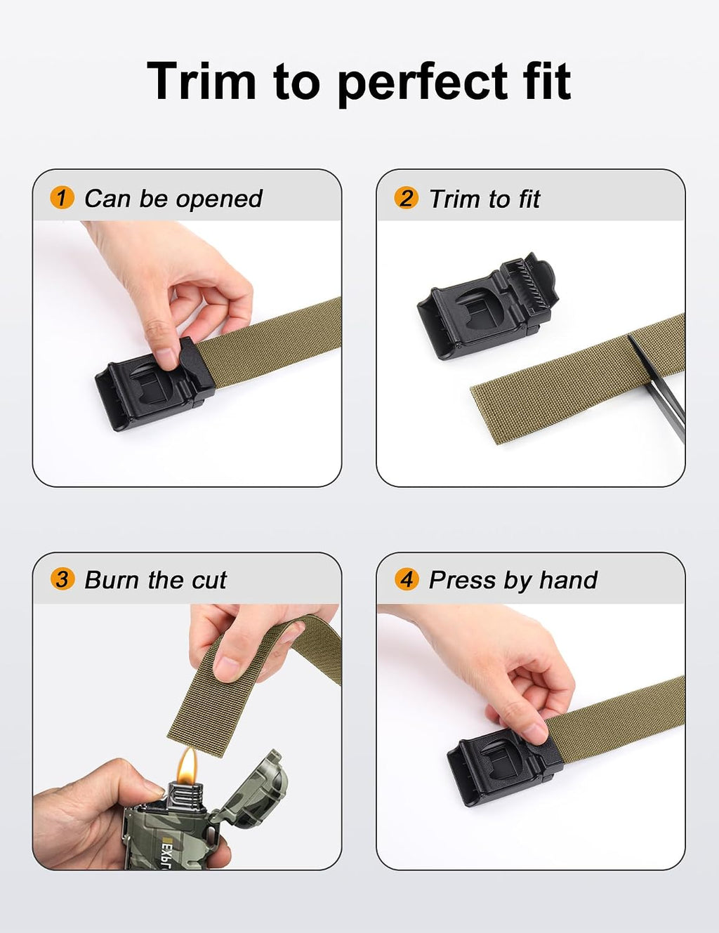 JUKMO Stretch Tactical Belt for Men, Military Work Rigger Hiking 1.5" Elastic Nylon Web Ratchet Quick Release Belt in Gift Box