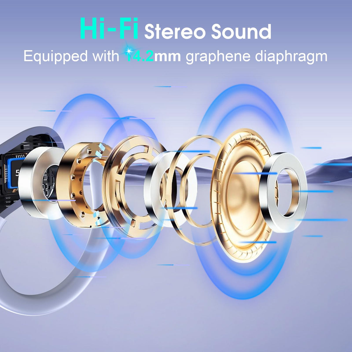Aptkdoe Wireless Earbuds 75H Bluetooth 5.4 Sport Headphones with Earhooks