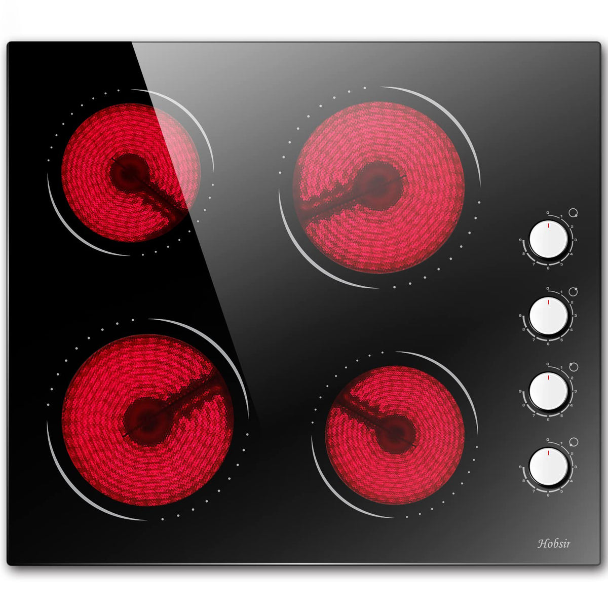 Hobsir 2 Burner Electric Cooktop 110V Plug In 2000W, Countertop & Built-in