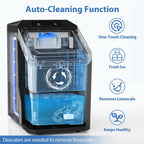 Aeitto Nugget Ice Maker Countertop, 55lbs/Day, Rapid Ice Release in 5 Mins, Large Capacity Chewable Ice Maker, Self-Cleaning with Stainless Steel Housing Ice Machine for Home Office and Party, Black