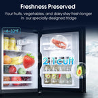 Anypro 4.0 Cu.Ft Fridge with Bottom Freezer, 2 Door Refrigerator with Drawer, 7 Level Temperatures and Adjustable Shelves for Bedroom, Dorm, Office, Apartment, Silver