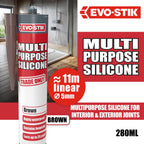 EVO-STIK Multipurpose Silicone Sealant White - Waterproof & Mould Resistant