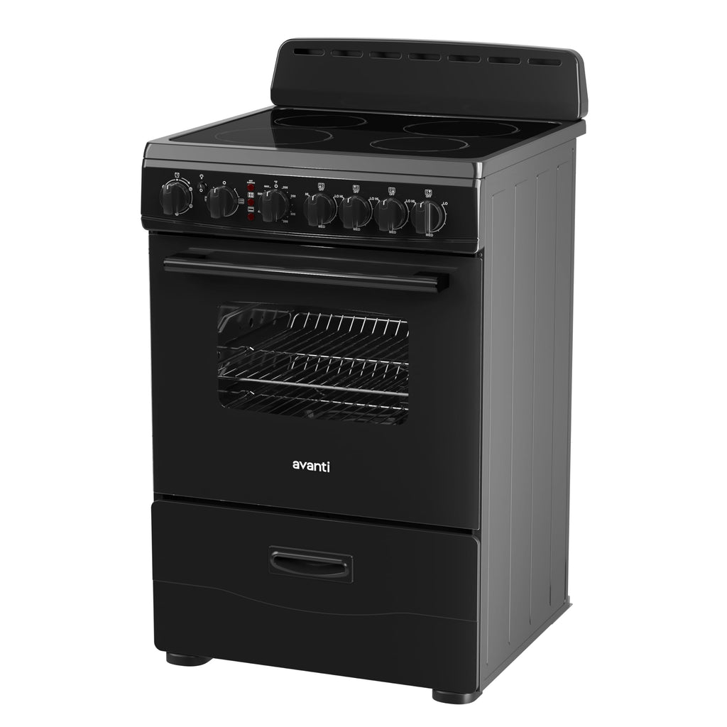 Avanti 20-Inch Freestanding Electric Range with Ceramic Glass Cooktop, in Black (CERU200P1B)