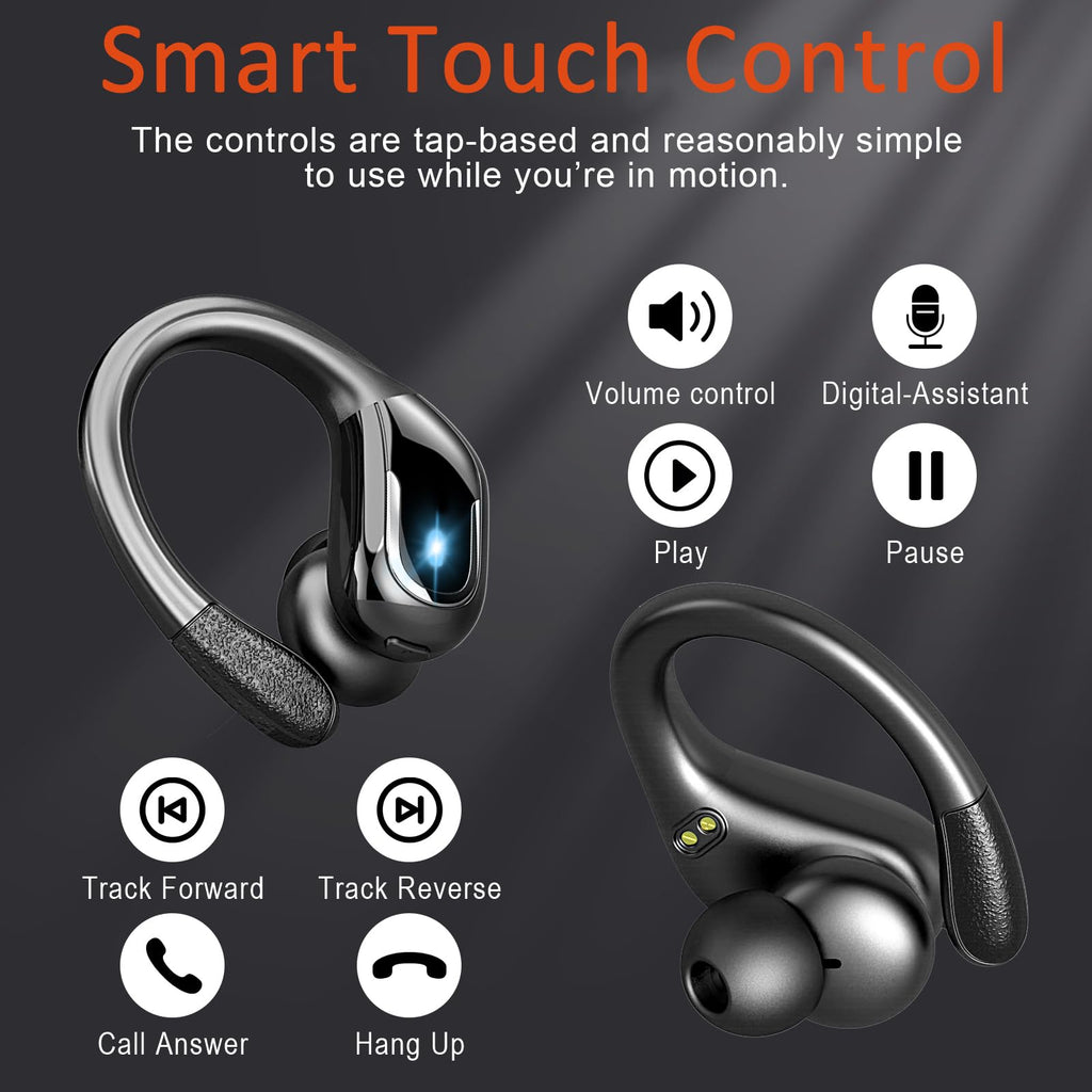 Wireless Earbuds Sports, 75Hrs Bluetooth 5.4 Headphones, Bass Hi-Fi Stereo
