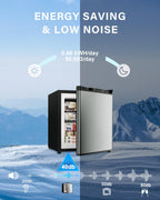 Feelfunn 3.0 Cu.ft Mini Freezer, Small Upright Freezer, Black