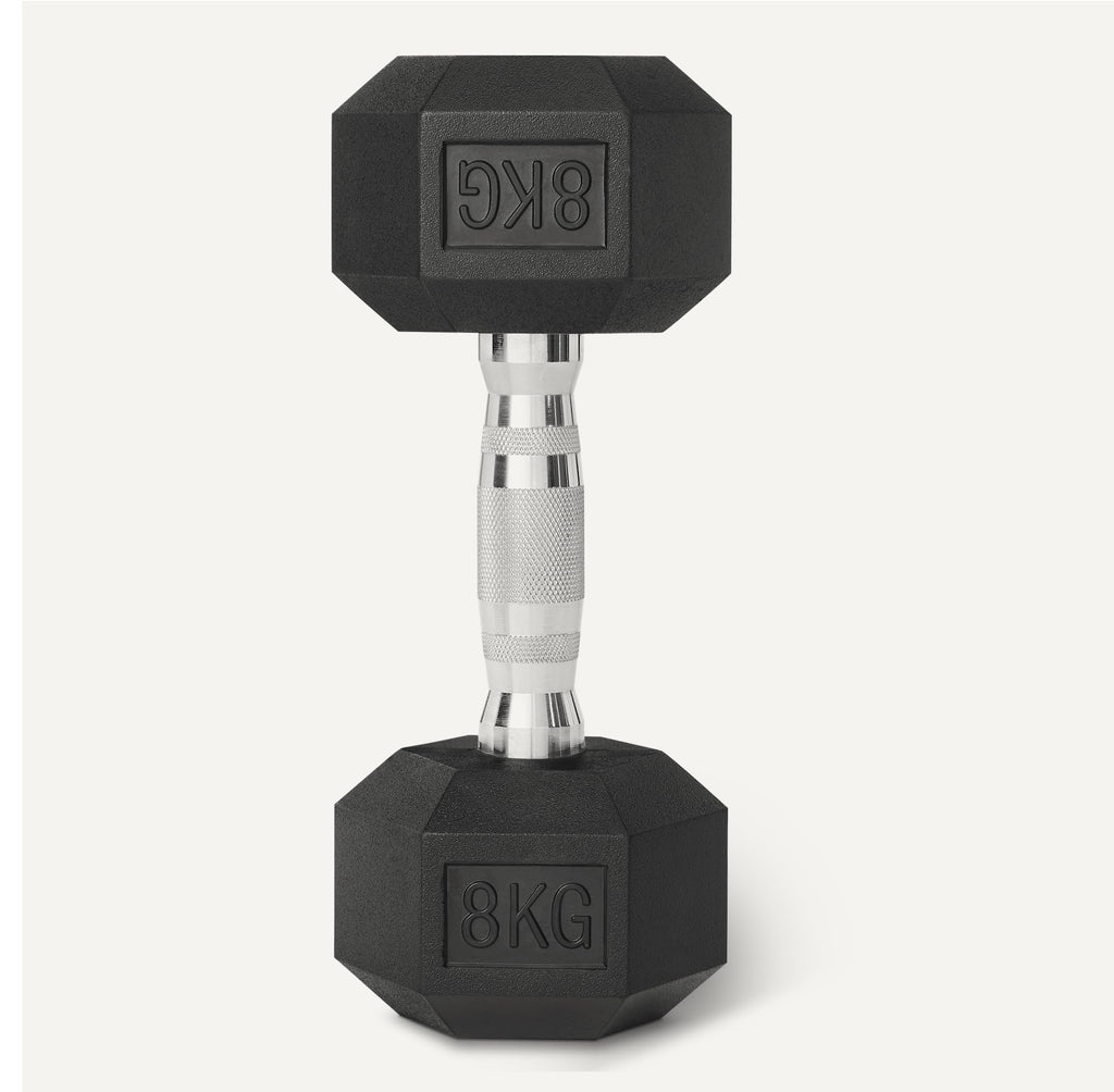 Amazon Basics Rubber Encased Hex Dumbbell Weights Set