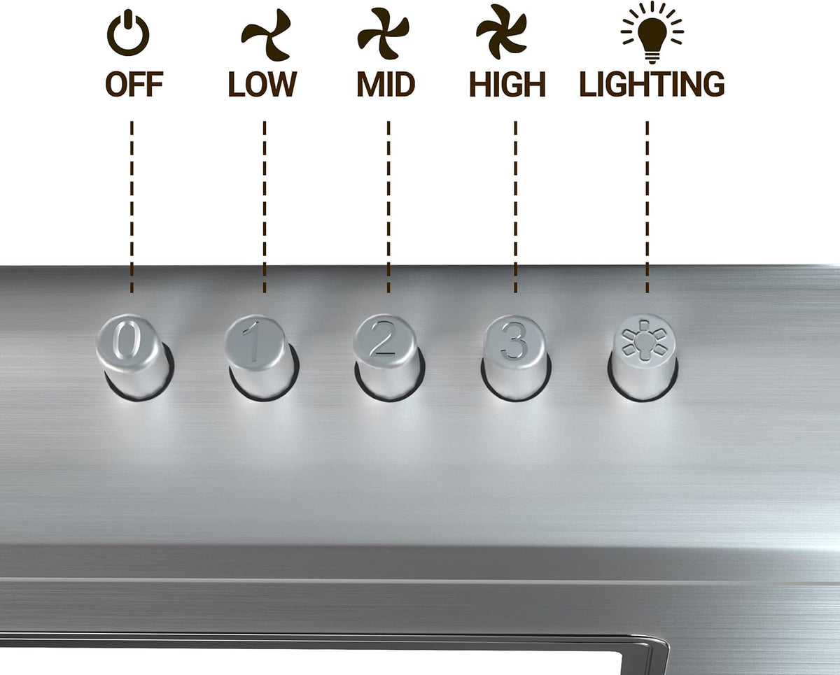 CIARRA Range Hood 30 Inch Under Cabinet Ductless Stainless Steel