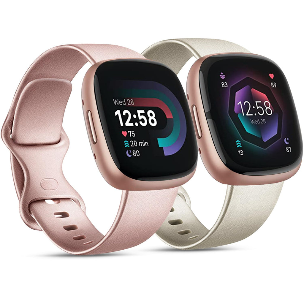 AK Straps for Fitbit Sense 2/Fitbit Sense/Fitbit Versa 4/Fitbit Versa 3 Straps for Women Men,Silicone Sport Classic Soft Replacement Straps Compatible with Fitbit Versa 3/Versa 4/Sense/Sense 2