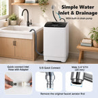 COSTWAY 8.8LBS Portable Washing Machine, Full-Automatic w/Drain Pump, White