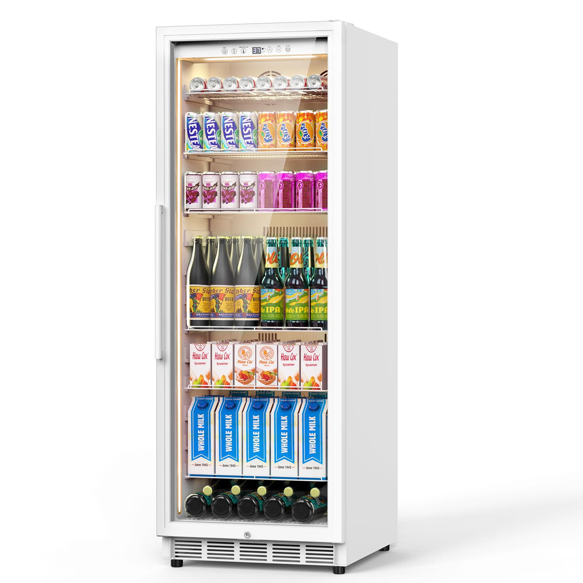 24" Dual Zone Wine and Beverage Refrigerator, Under Counter with Glass Door