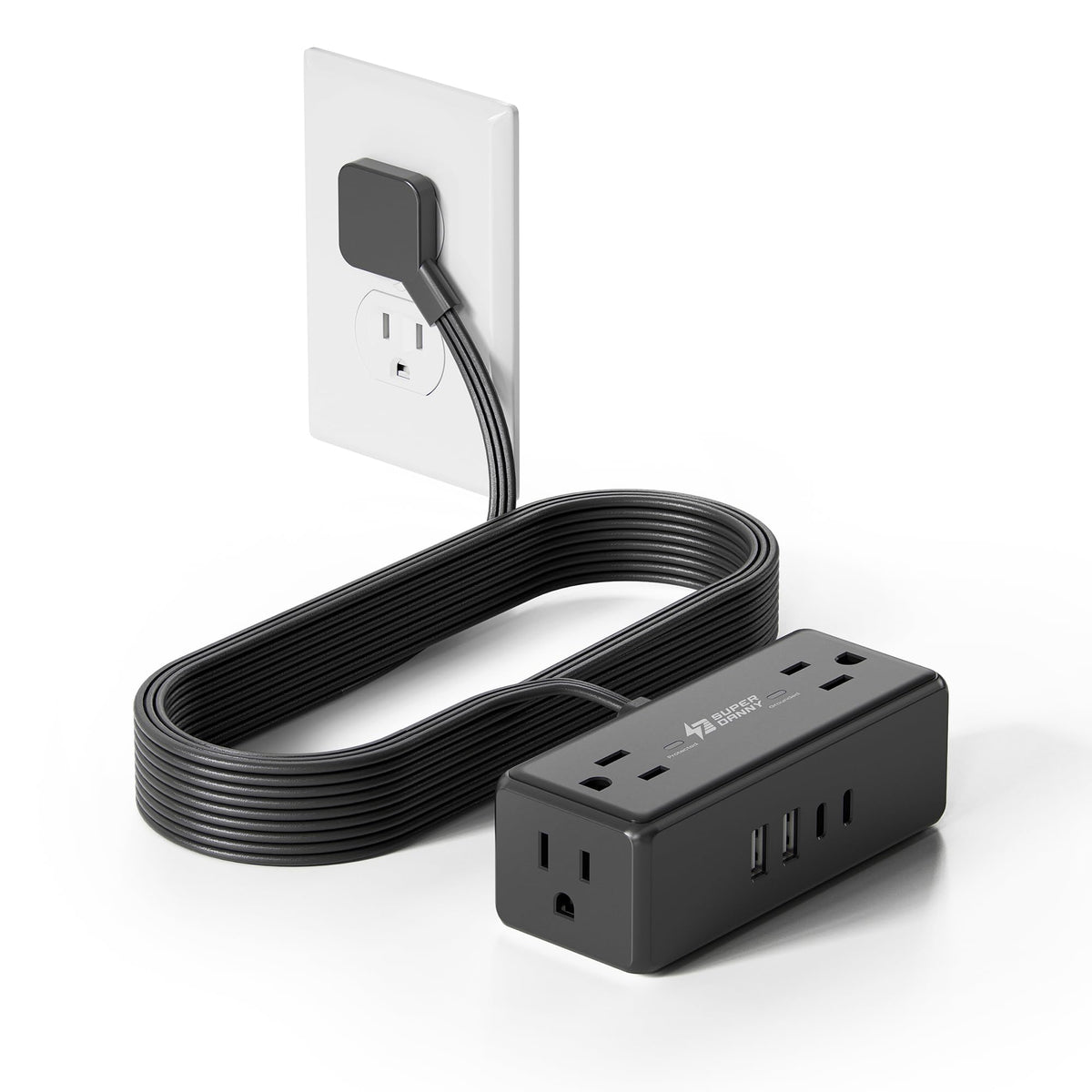 3Ft Short Extension Cord with Multiple Outlets, Surge Protector Power Strip