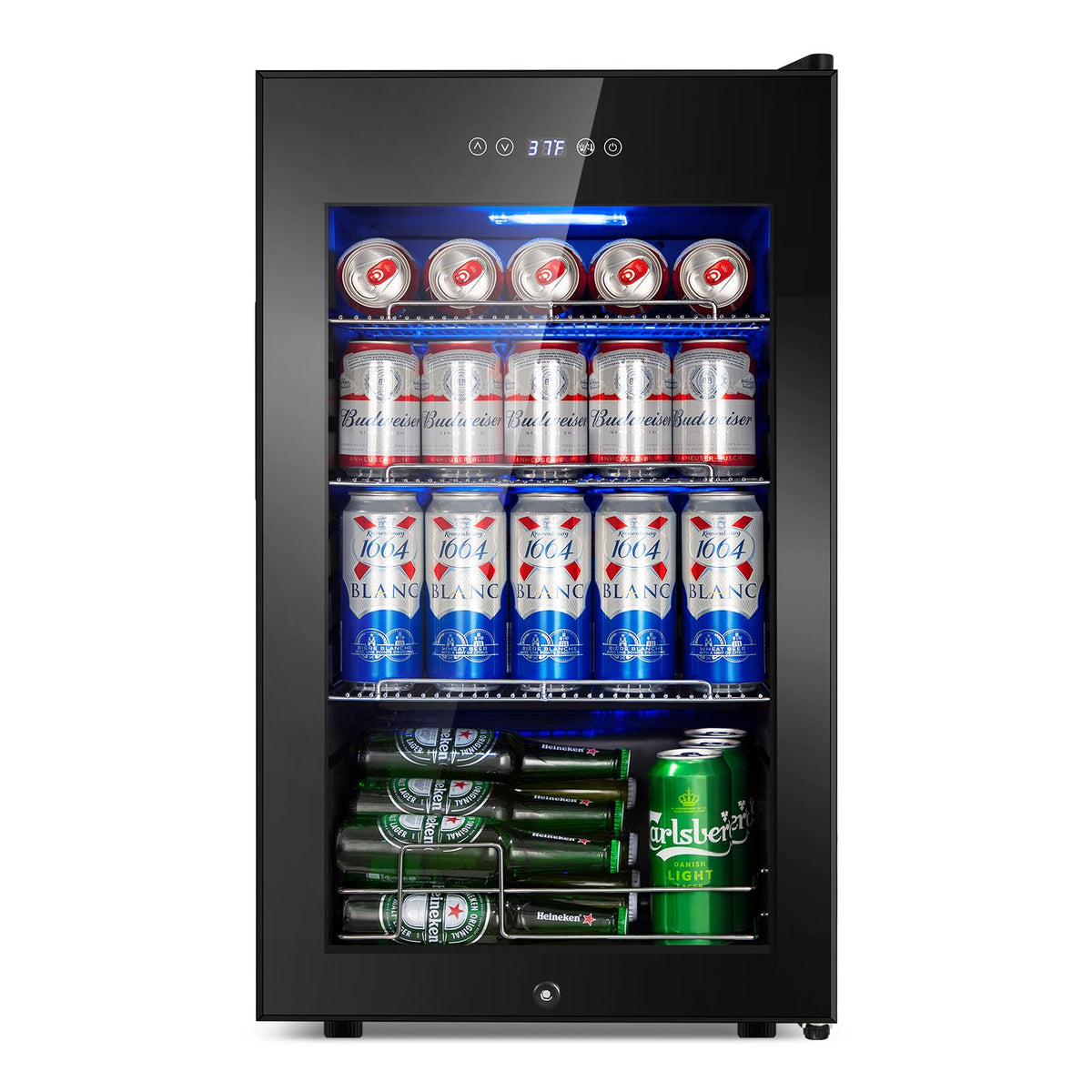 24" Dual Zone Wine and Beverage Refrigerator, Under Counter with Glass Door