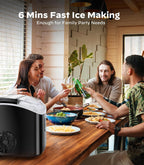 Silonn Ice Maker Countertop, 9 Cubes Ready in 6 Mins, 26lbs in 24Hrs, Self-Cleaning Ice Machine with Ice Scoop and Basket, 2 Sizes of Bullet Ice for Home Kitchen Office Bar Party