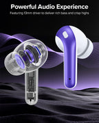 TAGRY Bluetooth Headphones True Wireless Earbuds 60H Playback LED Power Display Earphones with Wireless Charging Case IPX5 Waterproof in-Ear Ear buds with Mic for TV Smart Phone Laptop Computer Sports