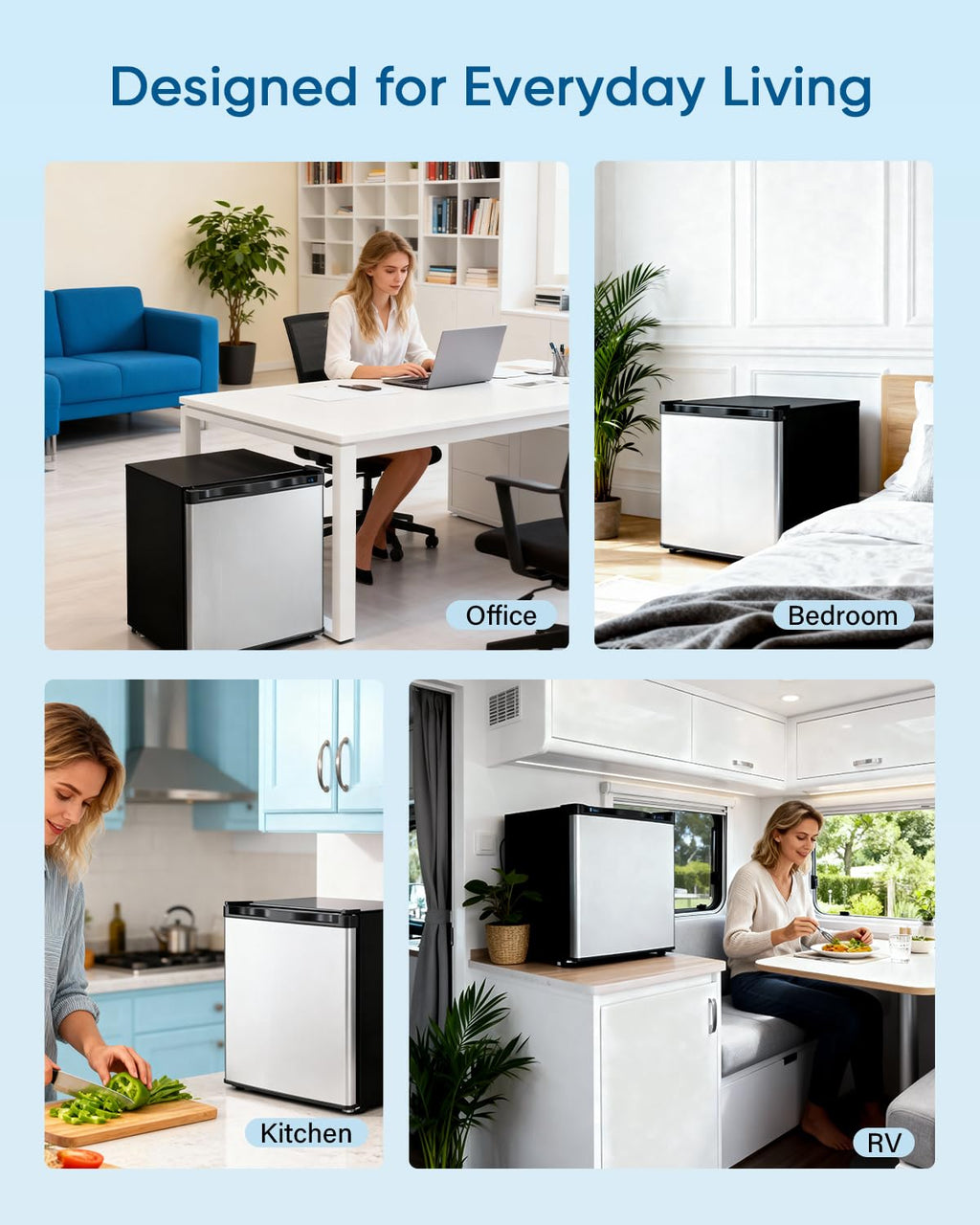 Feelfunn 3.0 Cu.ft Mini Freezer, Small Upright Freezer, Black