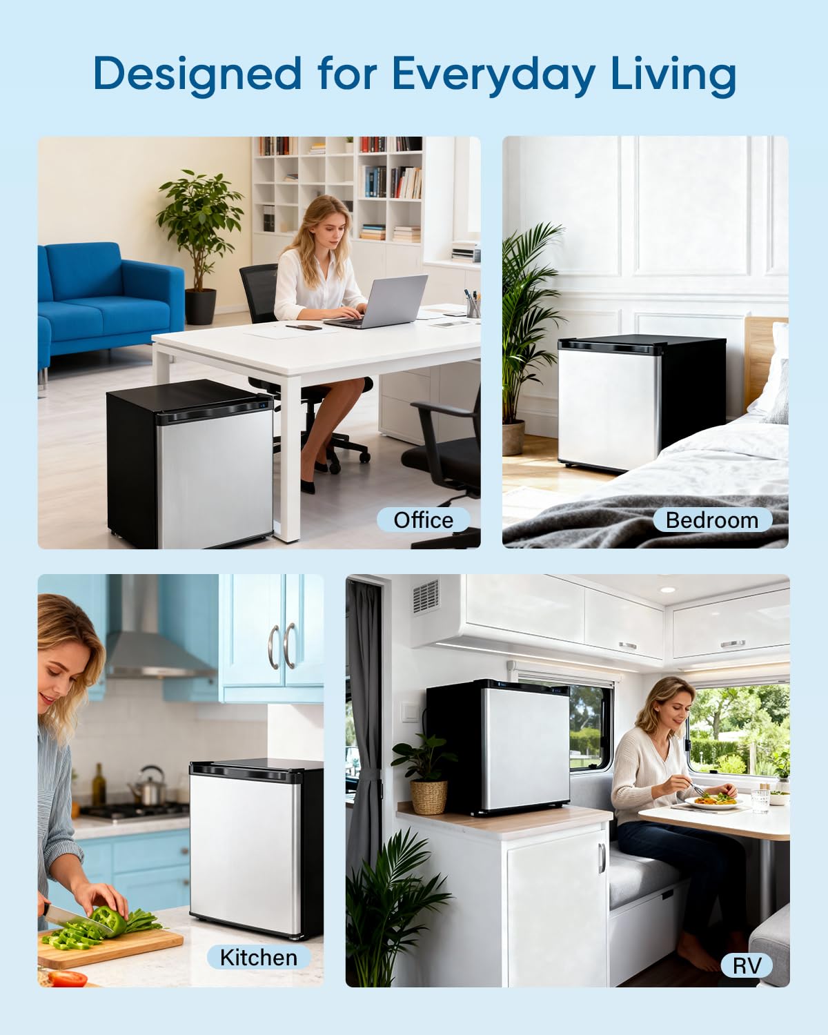 Feelfunn 3.0 Cu.ft Mini Freezer, Small Upright Freezer, Black