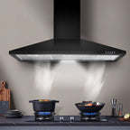 SNDOAS Range Hood 30 inch,Wall Mount Range Hood in Stainless Steel With Ducted/Ductless Convertible,Stove Vent Hood with Aluminum Filters,3 Speed Exhaust Fan,LED Light,Button Control