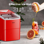 Silonn Ice Maker Countertop, 9 Cubes Ready in 6 Mins, 26lbs in 24Hrs, Self-Cleaning Ice Machine with Ice Scoop and Basket, 2 Sizes of Bullet Ice for Home Kitchen Office Bar Party
