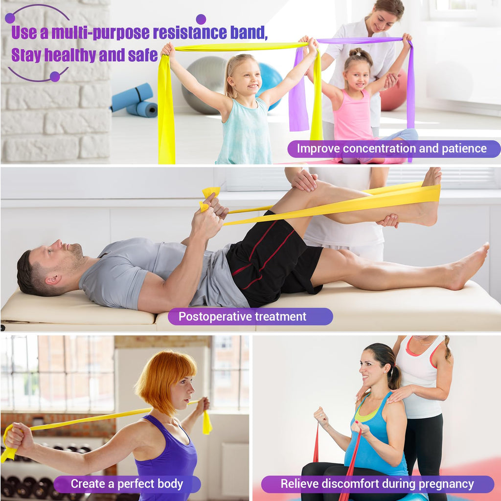COFOF Resistance Bands, 1.8m/5.9ft Exercise Band with 4 Resistance Levels