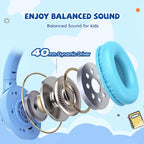 Botesty Sound Kids Headphones Wired for School, 3.5 Plug Safe Volume Purple