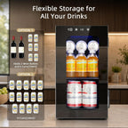 Antarctic Star Beverage Refrigerator Cooler 68 Can, Mini Fridge with Glass Door for Beer Drinks Wine,Freestanding Small Fridge with Electronic Temperature Control for Home and Bar,1.7 cu.ft