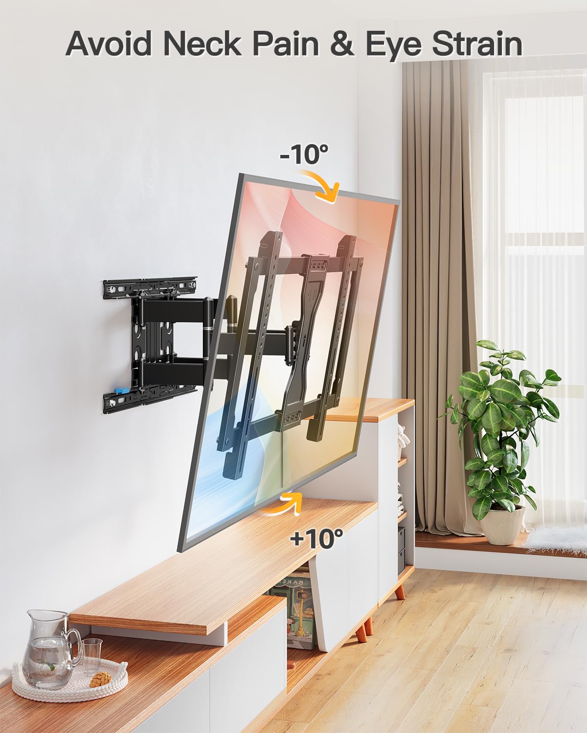 ELIVED Full Motion TV Wall Mount for 26-60" TVs, Max VESA 400x400, 77 lbs.