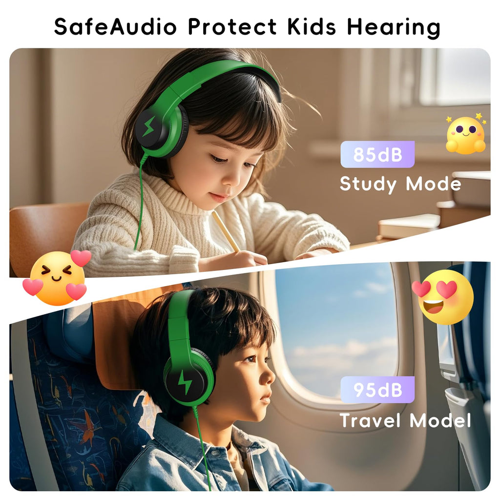 Candy Bila Wired Kids Headphones for School, Over-Ear for Boys Girls