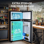 Anypro 4.0 Cu.Ft Fridge with Bottom Freezer, 2 Door Refrigerator with Drawer, 7 Level Temperatures and Adjustable Shelves for Bedroom, Dorm, Office, Apartment, Silver