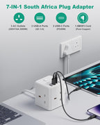 South Africa Plug Adapter, PD20W 3 Way Cube Extension Lead, Type M,1.5M