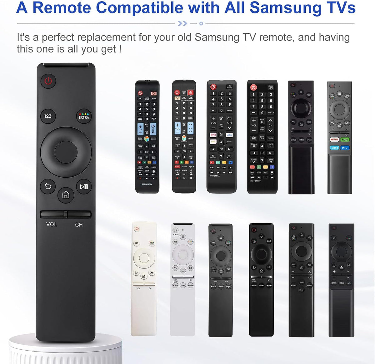 Universal for Samsung-TV-Remote-Control Replacement,Compatible with All Samsung Smart Frame Curved QLED TVs