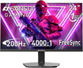 SANSUI 24 Inch Gaming Monitor 200Hz 1Ms FreeSync HDR 110% sRGB FHD 1080P Computer Monitor HDMI DP Ports Eye Care Frameless VESA Mount Cable Management(ES-G24F4L HDMI Cable Included)