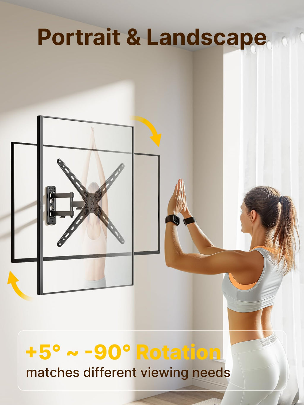 monTEK Full Motion Small TV Wall Mount for 13-43 Inch TVs up to 44 lb