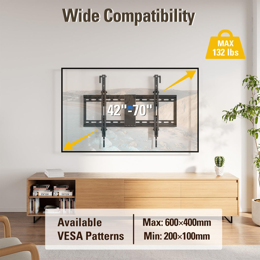 Mounting Dream Tilting TV Wall Mount for Most 37-90 Inch TVs up to 132lbs
