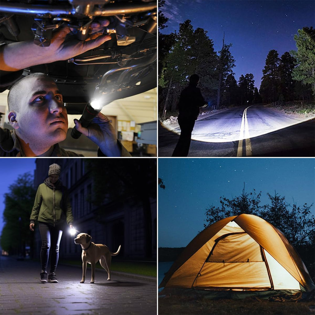 LE LED Torch, LE1000 Powerful Handheld Flashlight, Adjustable Focus, 4 PCs