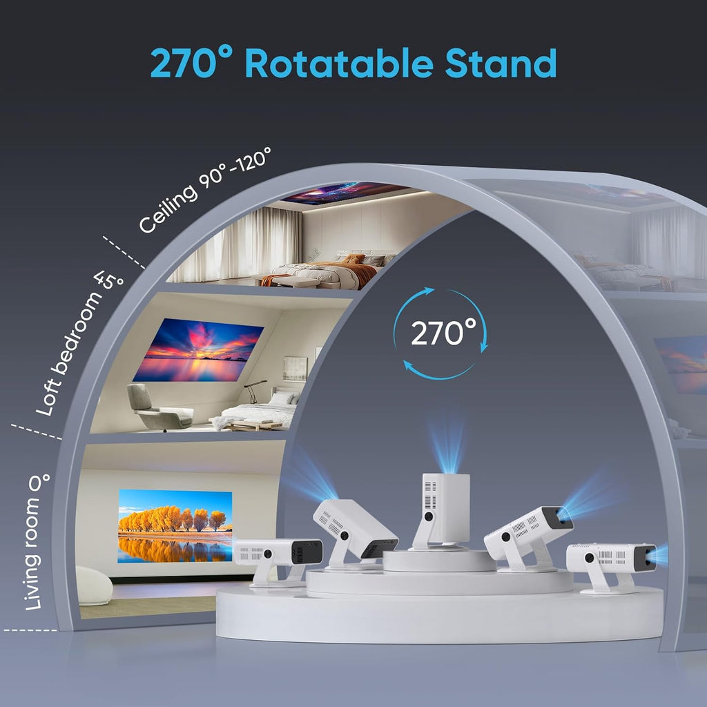 2026 New Smart Projector Built-in Apps Android 14 Native 1080P 4K Supported