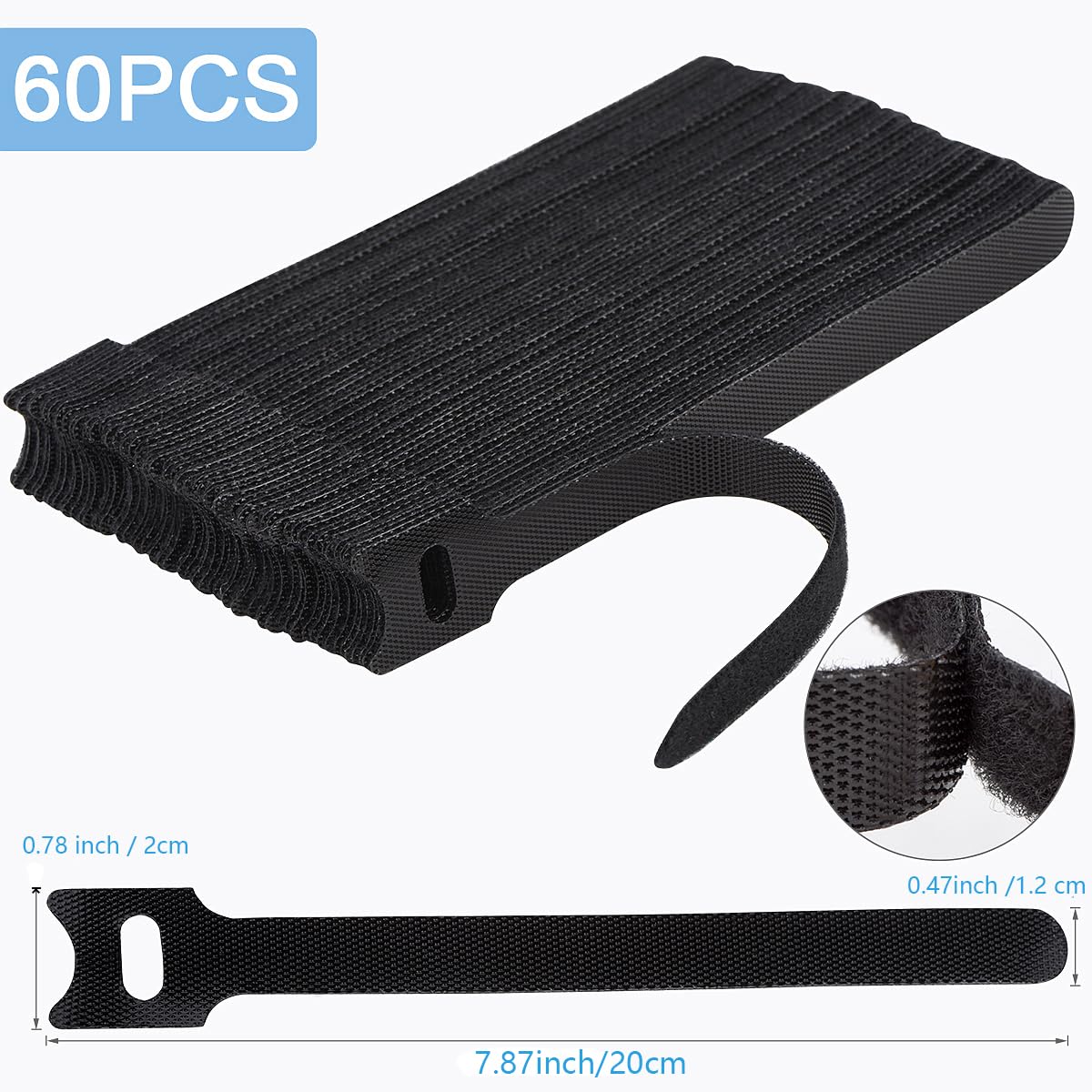 Nettbe 60 PCS 6 Inch Adjustable Cable Ties, Reusable Cord Management Straps