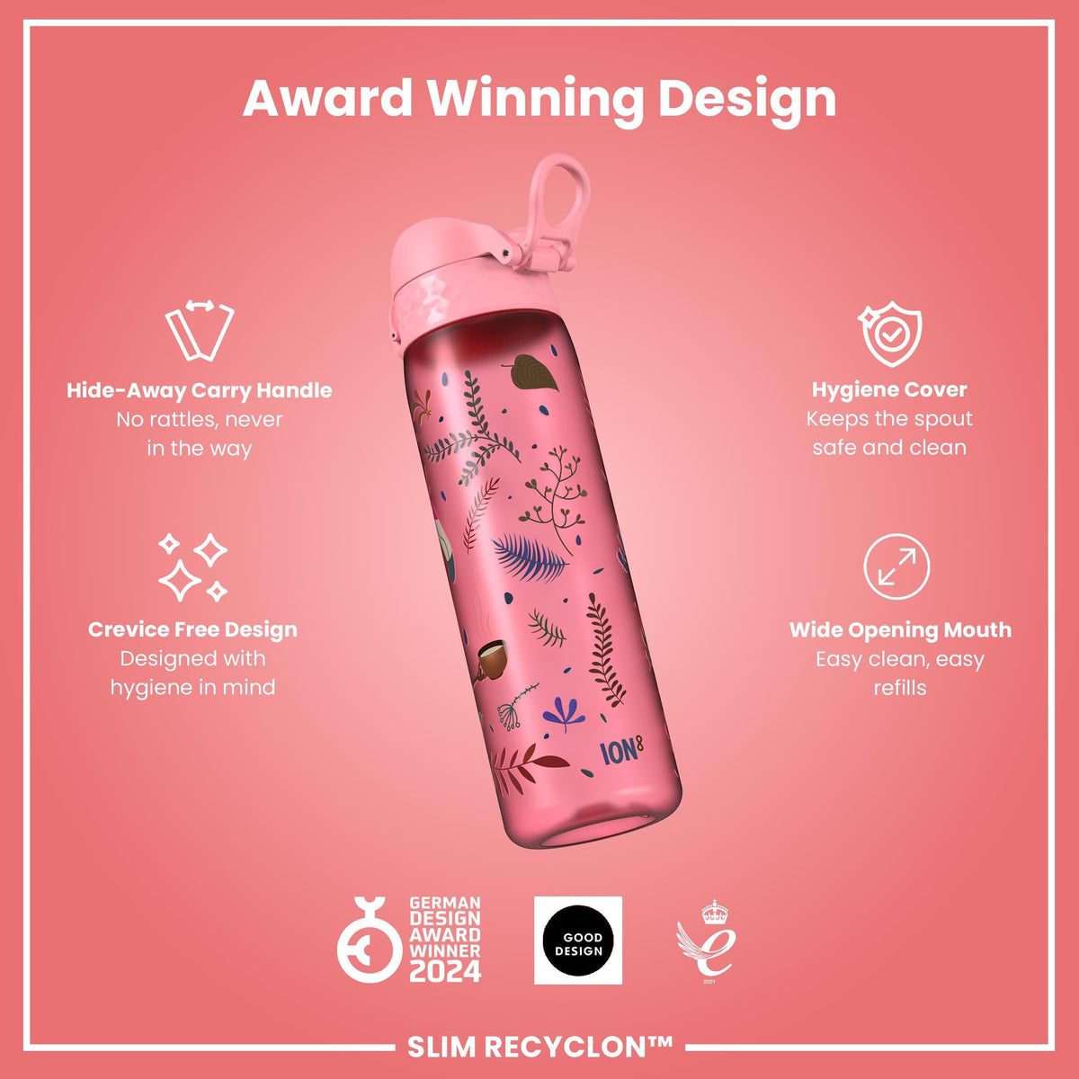 ION8 Leak Proof Water Bottle, 500ml (18oz), Fighter Jets