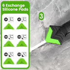 Caulking Tool 5 in 1 Silicone Caulking Grout Removal Sealant Finishing Tool with Grout Scraper, 6 Exchange Silicone Pads, Adhesive Residue Scraper Seam Repair Kit for Kitchen Bathroom White