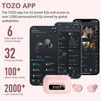 TOZO NC9 Hybrid Active Noise Cancelling Wireless Earbuds, 60H, LED Display