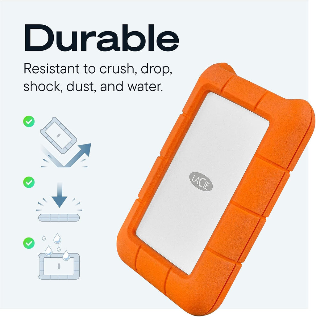 LaCie 5TB Rugged Portable Hard Drive | USB-C (STFR5000800)