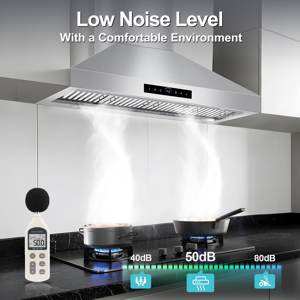 42 inch Range Hood Under Cabinet 1200 CFM Stainless Steel Stove Vent Hoods