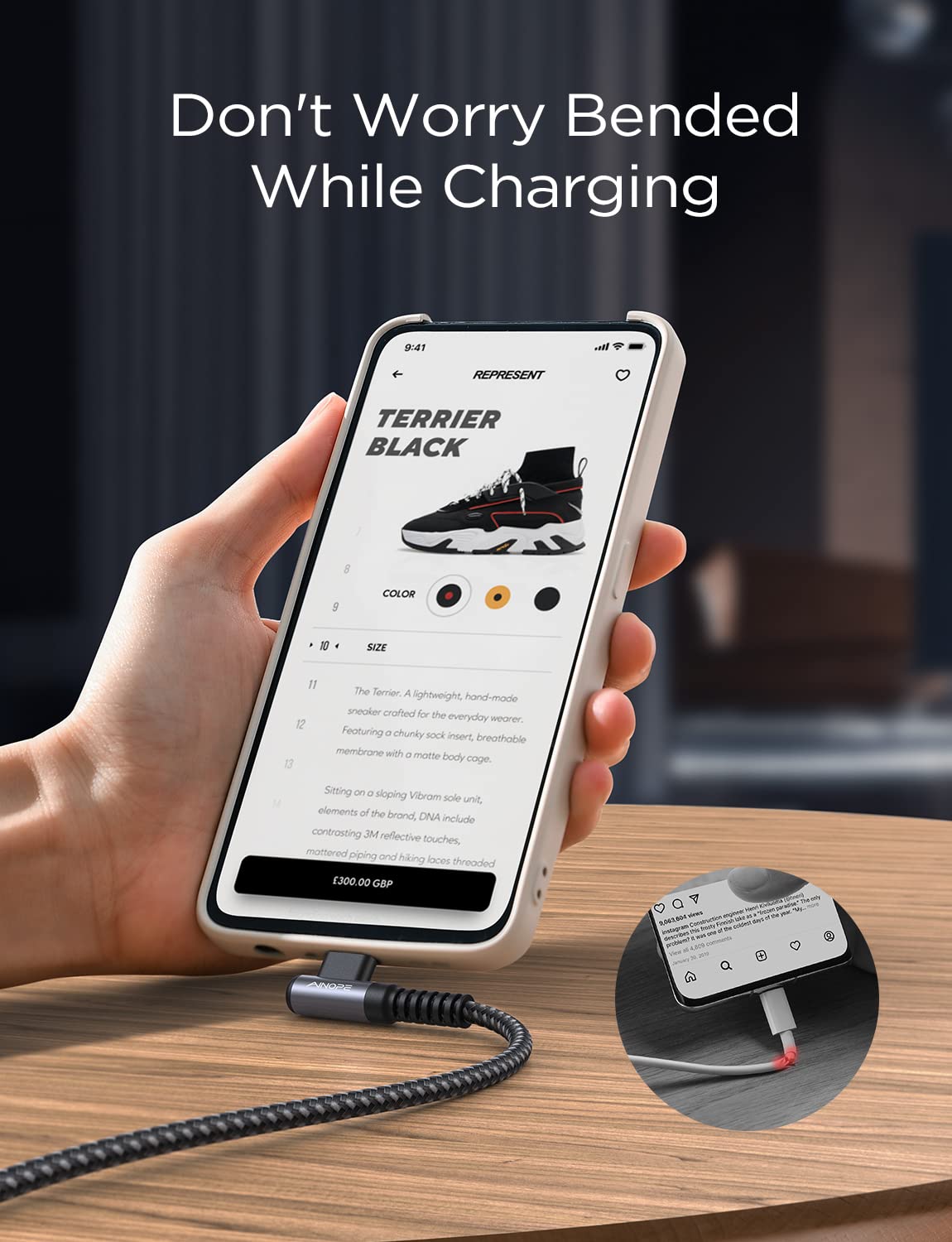 Samsung USB C Charger Cable, 2 Pack 2M Fast Charge, Right Angle Nylon Braided Type C Cable Compatible with S10 S9, Huawei, Google Pixel, Sony Xperia, LG