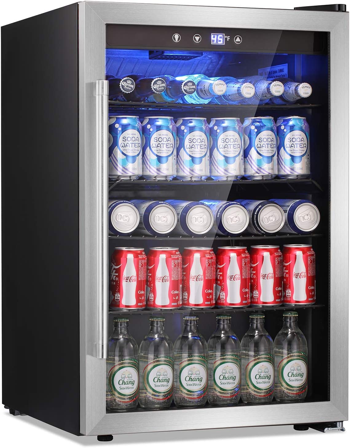 Antarctic Star 18L Mini Fridge Cooler 24Can, Beverage Refrigerator with Quiet Compressor, LED Light,Freestanding Small Fridge with Electronic Temperature Control for Home and Bar(40-61 ℉)