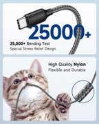 RAVIAD USB C Charger Cable 3M Long Type C Cable Fast Charging 3.1A Braided