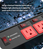 CCCEI 12 Gauge Heavy Duty Surge Protector, Black, 6FT, 1