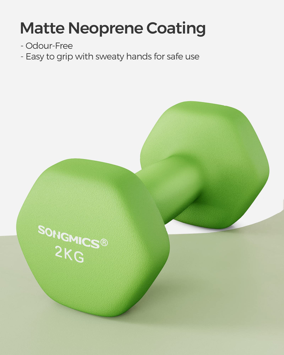 SONGMICS Hex Neoprene Dumbbells, 1/2/3/4/5KG Pair Weights for Fitness Training