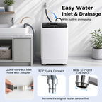 COSTWAY 8.8LBS Portable Washing Machine, Full-Automatic w/Drain Pump, White