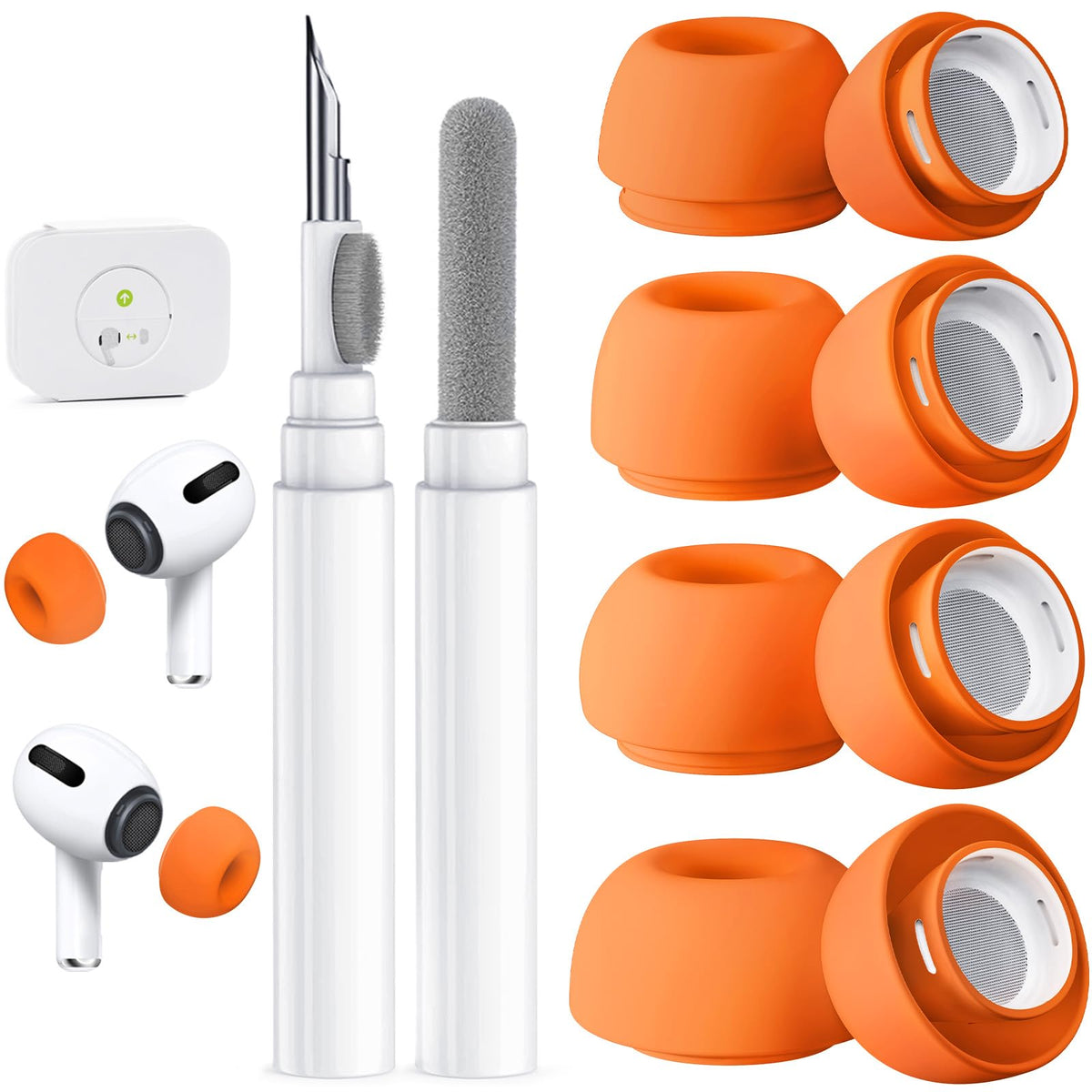 5 Pairs Replacement Ear Tips for AirPods Pro 3 (White)